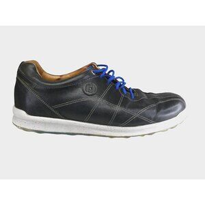 FootJoy Versaluxe Mens 11.5 Black Blue Leather Soft‎ Spikeless Golf Shoes 57254